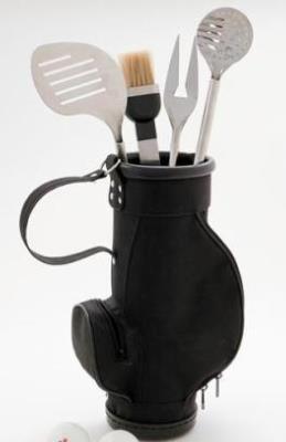 Large Boxed Stainless Steel Golf Barbecue Tool Set.