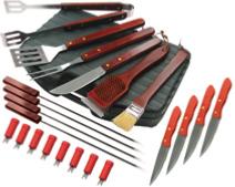 Grill Pro 22 Piece Stainless Steel Tool Set With Steak Knives