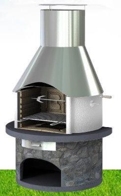 Callow Rondo Masonry BBQ With a Stainless Steel Chimney