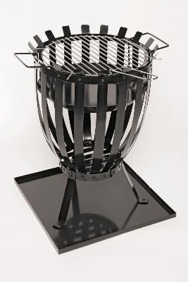Round Fire Basket BBQ with BBQ Grill