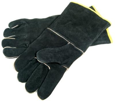 Black Leather BBQ Gloves