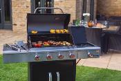 Landmann Black Triton 4 Burner Gas BBQ With Side Burner.